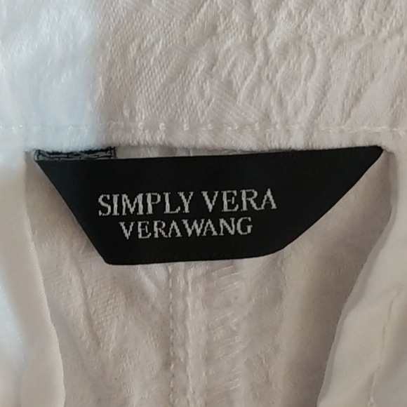 Simply Vera Vera Wang cropped pants • textured jacquard stretch • white • 2P - Picture 7 of 12